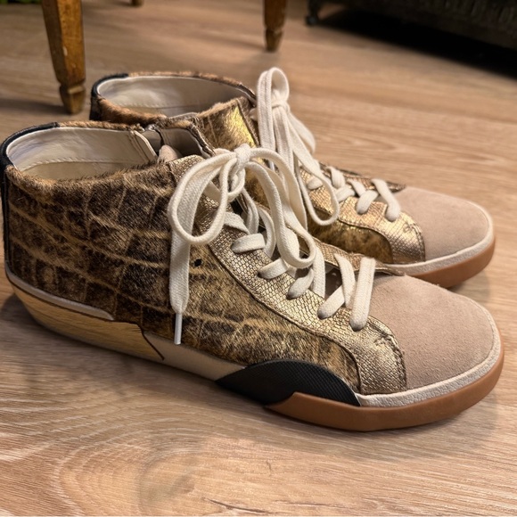 🆕 Dolce Vita Zoel Mixed Media High-top Sneakers Sz 8.5 - Picture 2 of 12
